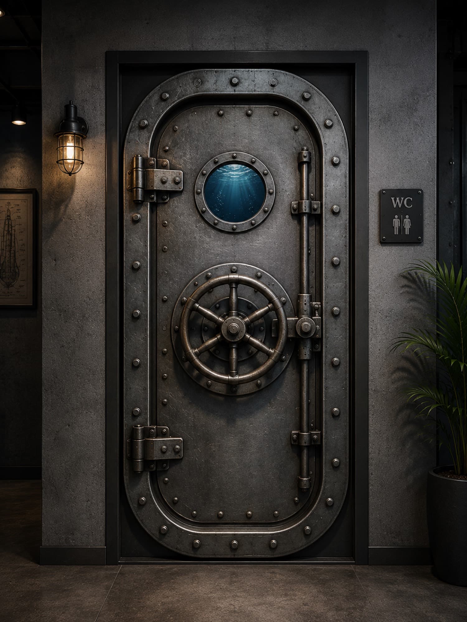Porte habillée d'un visuel imprimé sur toute sa surface.